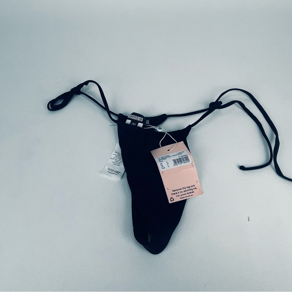 Missguided Black String Bikini Bottom